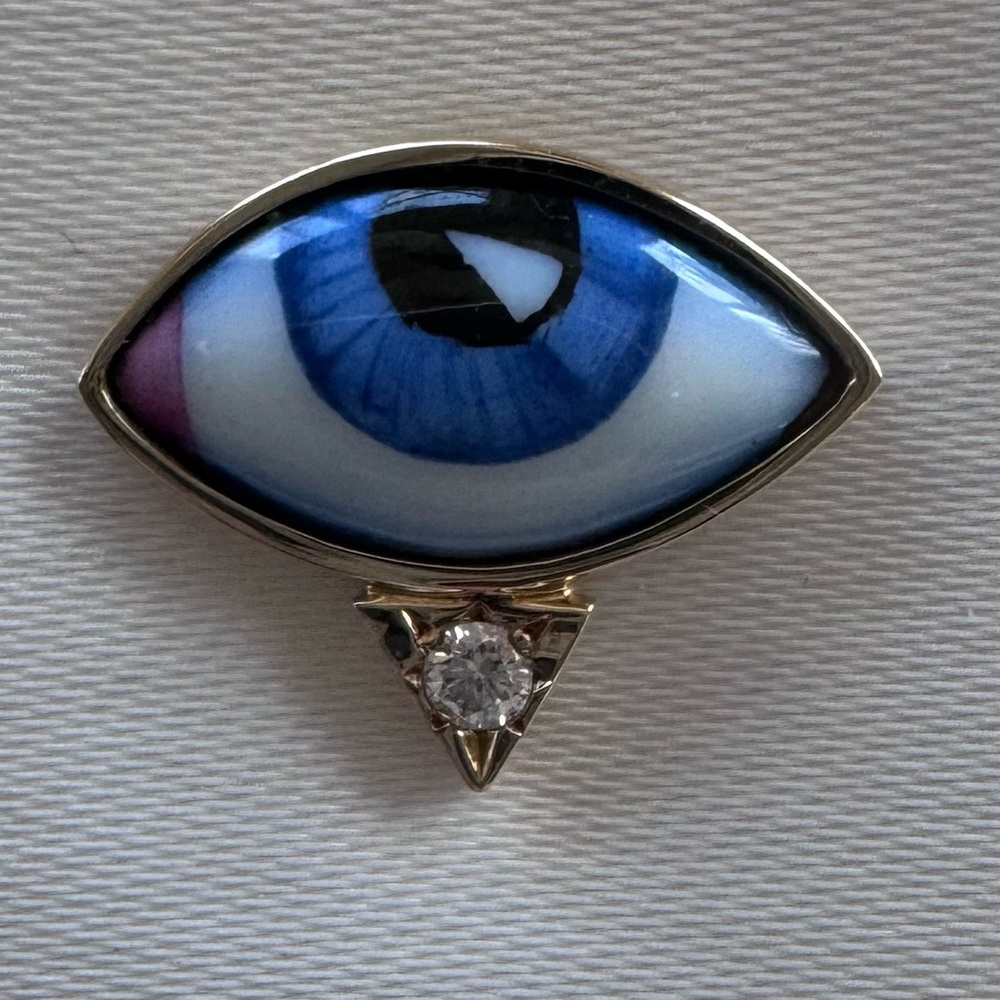 LITO Petit Bleu diamond earring EVIL EYE rose gold